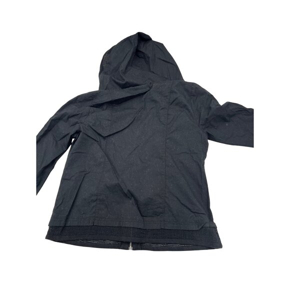 Zenergy By Chicos size 0 Small Black Hooded Zip-Up Jacket 3/4 sleeves - Picture 5 of 5